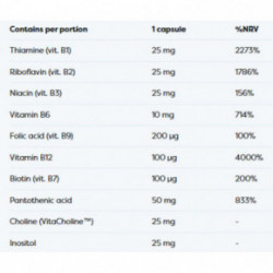 Osavi B-Complex with Choline & Inositol Toidulisand koliini ja inositooliga 60 kapslit