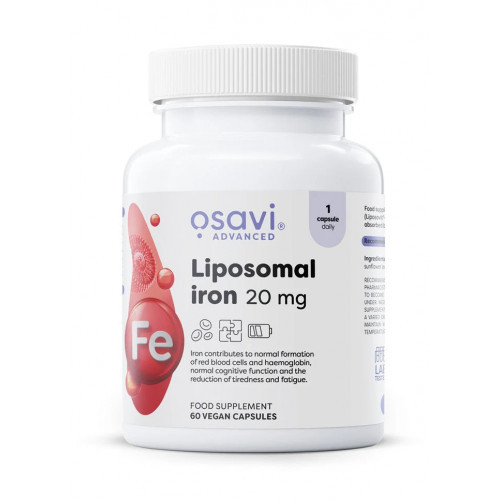 Osavi Liposomal Iron 20 mg Toidulisand Liposomaalne raud 60 kapslit
