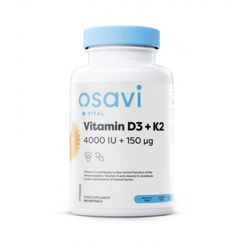 Osavi Vitamin D3 + K2, 4000IU + 150 mcg Toidulisand 120 kapsulit