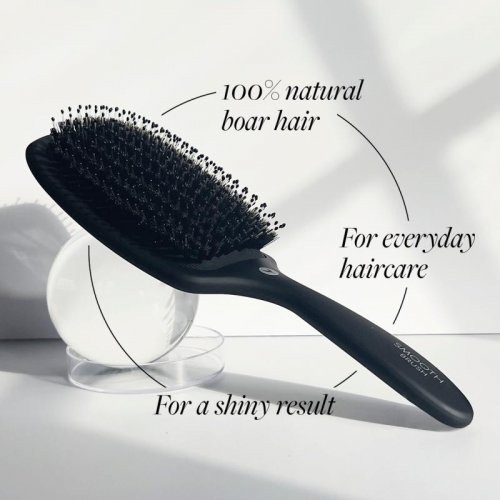 HH Simonsen Paddle Smooth Brush Looduslike harjastega juuksehari Black