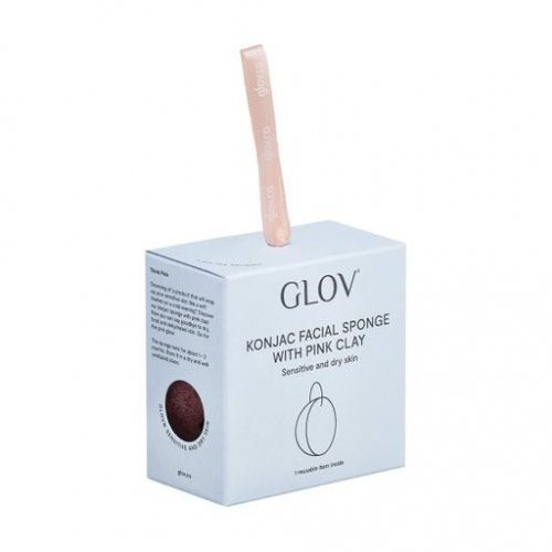 Glov Konjac Facial Sponge With Pink Clay Näokäsn Pink