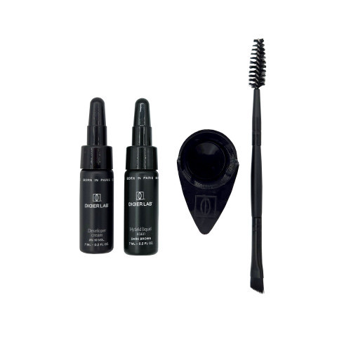 Didier Lab Hybrid Liquid Stain Brow & Lash Kit Kulmude ja ripsmete värvimise komplekt Black