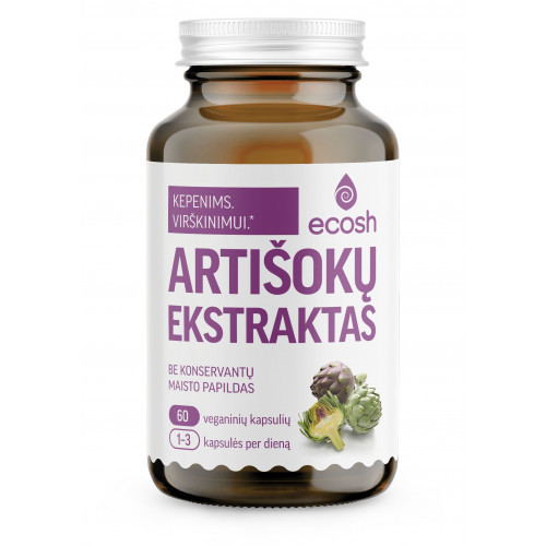 Ecosh Artichoke Extract Toidulisand, artišoki ekstrakt 60 kapslit