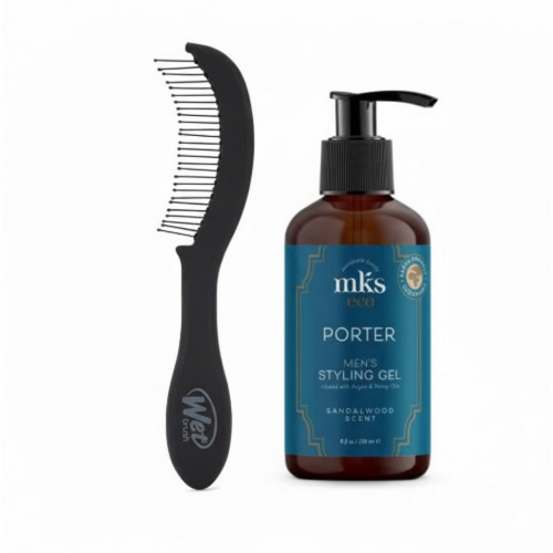 KlipShop Men's Detangling Comb and Porter Men's Styling Gel Set Juuksehoolduskomplekt meestele