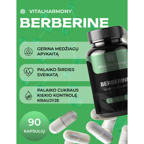 Vitalharmony Berberine 500 mg Toidulisand 90 kapslit