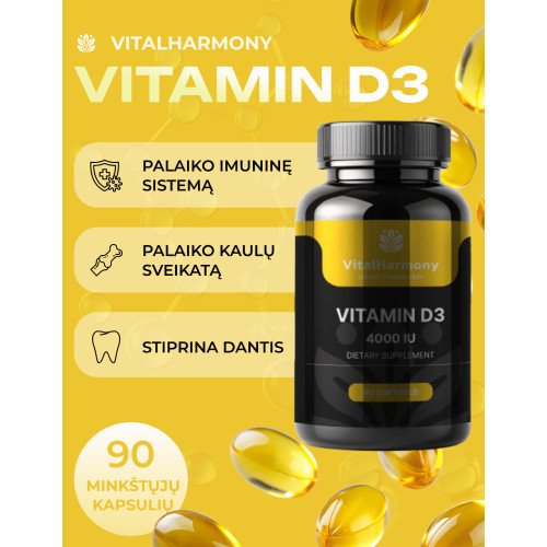 Vitalharmony D3 4000 IU Toidulisand 90 kapslit