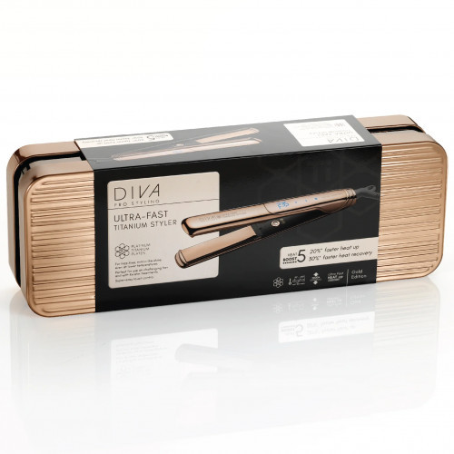 Diva Pro Styling Ultra Fast Titanium Styler Rose Gold Titaanplaatidega sirgendaja 1 tk