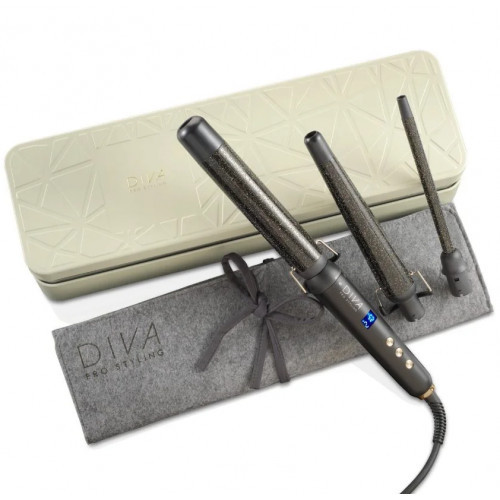 Diva Pro Styling Precious Metals Gold Dust Multi-Wand Juuste lokkimise komplekt 1 tk