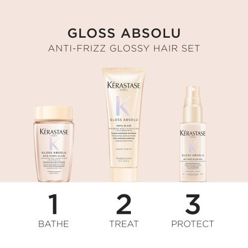 Kérastase Gloss Absolu Anti - Frizz Glossy Hair Set Juuksehoolduskomplekt Seatud