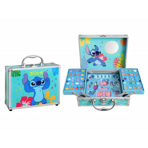 Disney Stitch Makeup Case with Folding Trays grožio lagaminas 1 tk