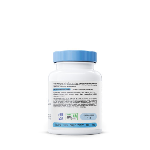 Osavi Melatonin with Valerian & Lemon Balm 1mg Melatoniin 1 mg koos palderjaniga ja melissaga 120 kapsulit