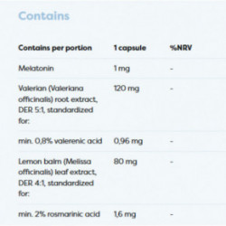 Osavi Melatonin with Valerian & Lemon Balm 1mg Melatoniin 1 mg koos palderjaniga ja melissaga 120 kapsulit