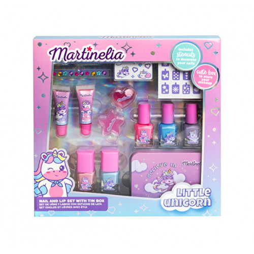 Martinelia Little Unicorn Nail & Lip Set With Tin Box Laste kosmeetikakomplekt