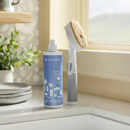 Norwex Soap-Dispensing Kitchen Sponge Brush Nõudepesu käsn dosaatoriga 1 tk