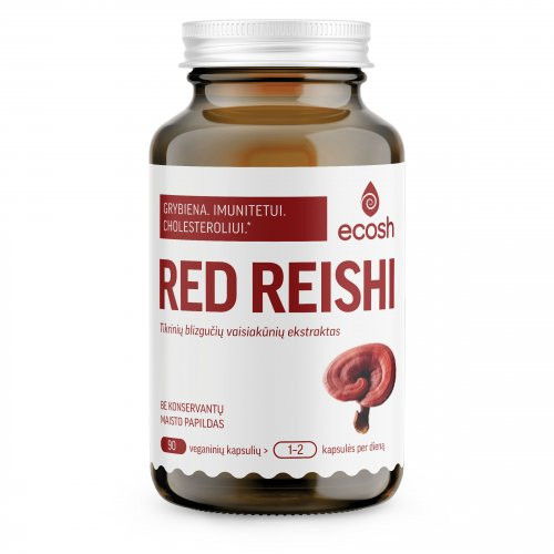Ecosh Red Reishi Mushroom Extract Ganoderma ekstrakt 90 kapslit