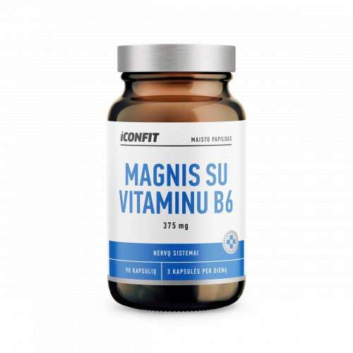 Iconfit Magnesium B6 375mg Magneesiumi ja B6-vitamiini kapslid 90 kapslit