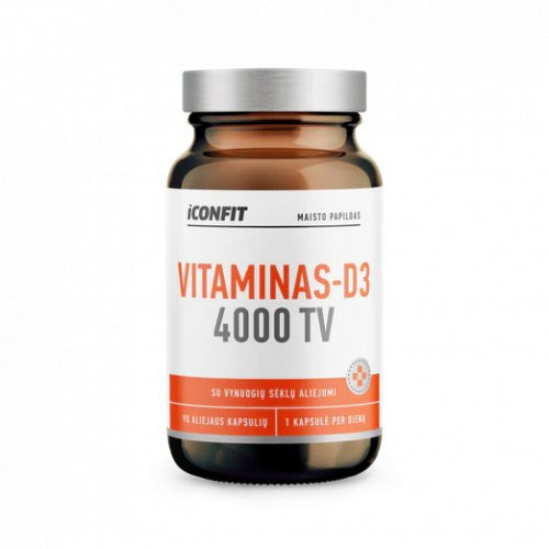 Iconfit Vitamin D3 4000IU Immune Support Toidulisand 90 kapslit