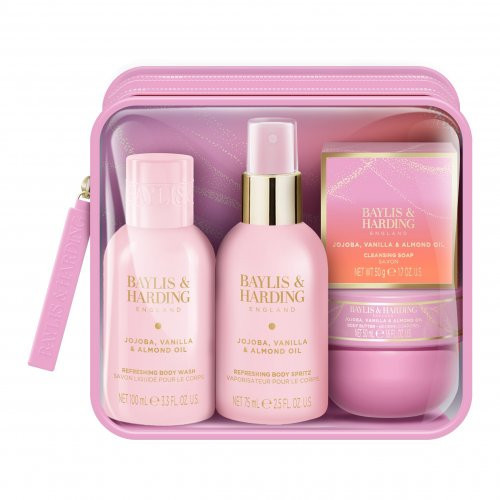 Baylis & Harding Jojoba, Vanilla & Almond Oil Luxury Travel Wash Bag Gift Set Kinkekomplekt
