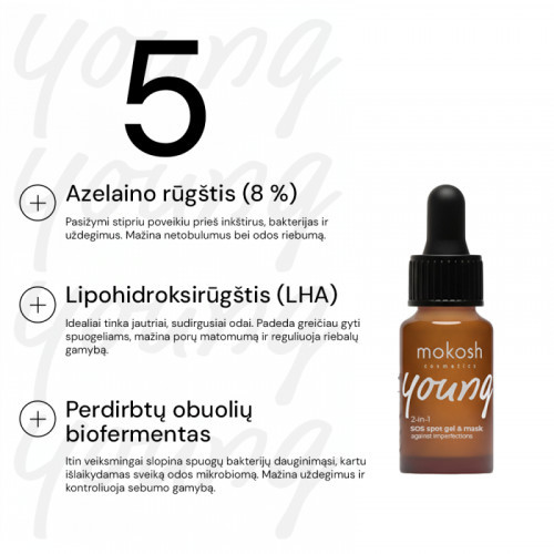Mokosh Young SOS Spot Gel & Mask Against Imperfections Aknevastane geel/mask 12ml