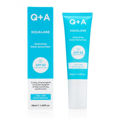 Q+A Squalane Hydrating Face Cream SPF50 Niisutav näokreem päikesekaitsefaktoriga 50ml