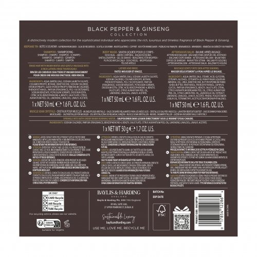 Baylis & Harding Black Pepper & Ginseng Men's The Essentials Tin Kit Gift Set Kinkekomplekt meestele