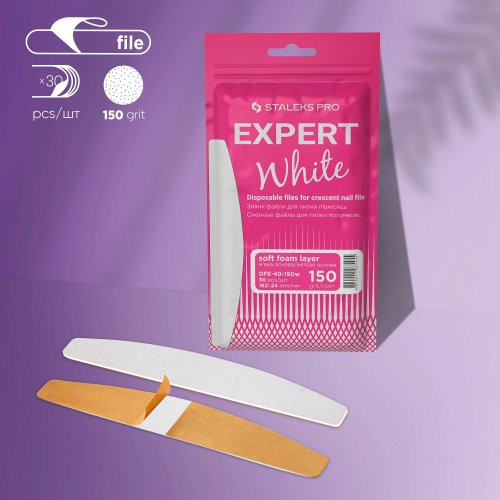 Staleks EXPERT 40 Disposable Files For Crescent Nail File Ühekordsed poolkuu-kujulised viilud 30 tk