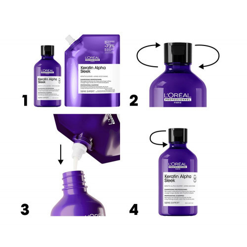 L'Oréal Professionnel Keratin Alpha Sleek Shampoo Siluv šampoon 300ml