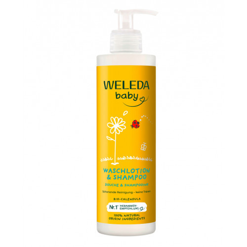 Weleda Calendula Baby Body Wash & Shampoo Saialillest šampoon & dušikreem 200ml