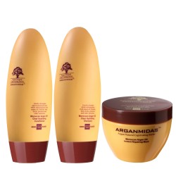 Arganmidas Komplekt: Moroccan Argan Oil Clear Hydrating šampoon, palsam ja juuksemask