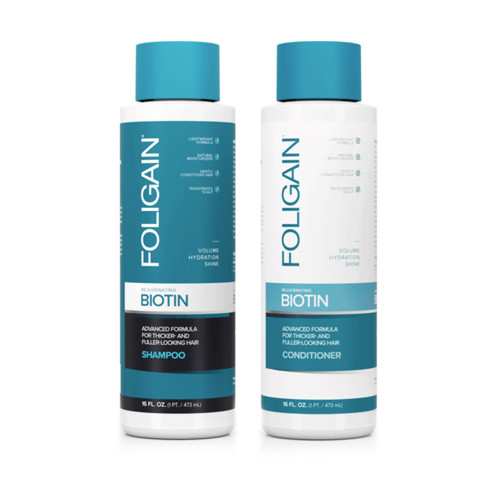 Foligain Rejuvenating Biotin Shampoo & Conditioner Noorendav biotiini šampoon ja palsam