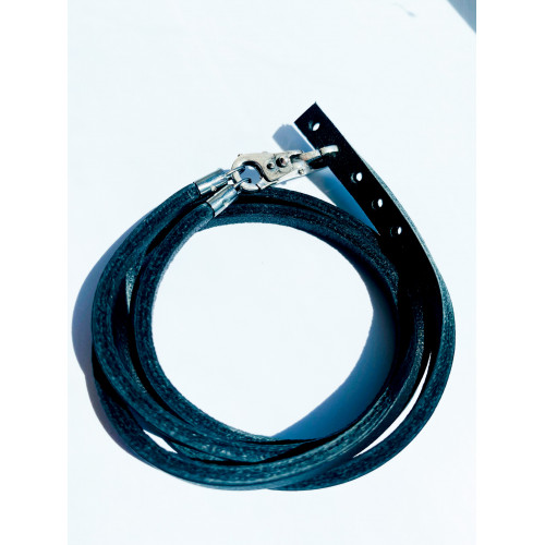 Trollbeads Leather Bracelet Black with Sterling Silver Lock of Wisdom 36 cm