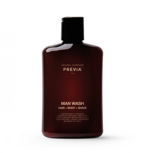 PREVIA Man Wash Energising Cleanser Meeste šampoon, dušigeel ja habemeajamiskreem 250ml