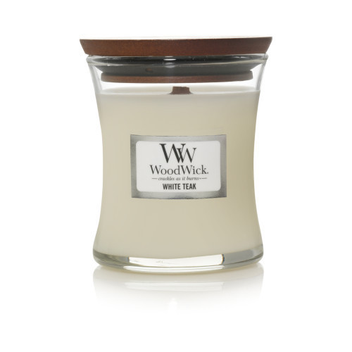 WoodWick White Teak Lõhnaküünal Heartwick