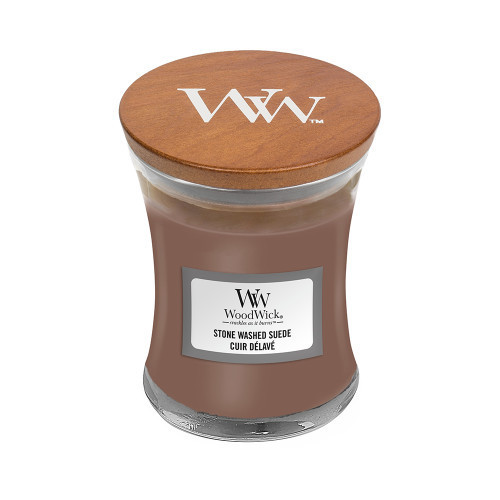 WoodWick Stone Washed Suede Lõhnaküünal Heartwick