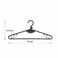 HomelyWorld W008 Thin Plastic Hangers for Clothes Riidepuud Juodas