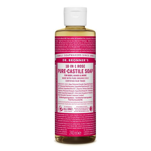 Dr. Bronner's Rose Pure-Castile Liquid Soap Roos vedelseep 240ml