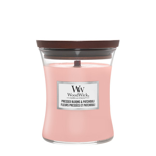 WoodWick Pressed Blooms & Patchouli Lõhnaküünal Heartwick