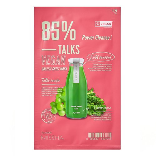 Missha Talks Vegan Squeeze Sheet Mask Lehtmask Super Energizer