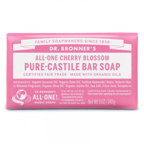 Dr. Bronner's Cherry Blossom Pure Castile Organic Bar Soap Orgaaniline seep kirsiõis 140g