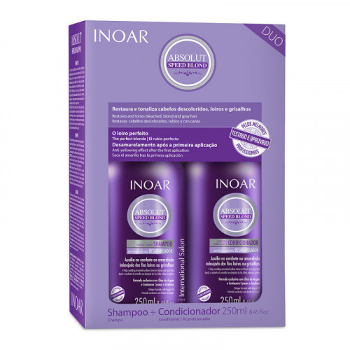 Inoar Speed Blond Duo Kit priemonių rinkinys šviesiems plaukams 2x250ml