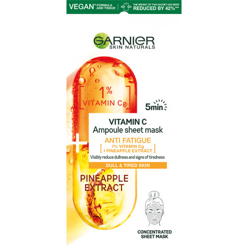 Garnier Vitamin C + Pineapple Anti-Fatigue Ampoule Sheet Mask Kangasmask 15g