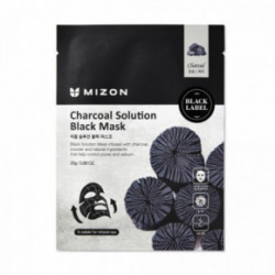 Mizon Charcoal Solution Black Mask Kangasmask puusöe ja vulkaanilise tuhaga 25g