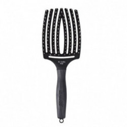 Olivia Garden Fingerbrush Combo Paddle Brush Kaarejas, läbipaistev juuksehari segaharjastega Small