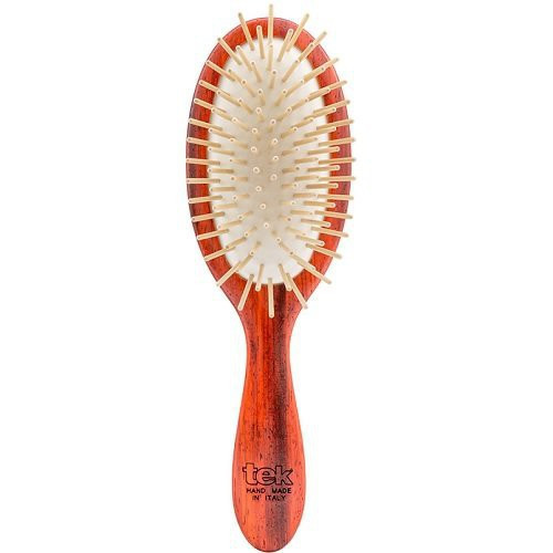 TEK Padouk Wood Oval MP Hairbrush with Long Pins Juuksehari Red