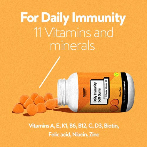 Nuum Cosmetics Daily Immunity Soft Gums Toidulisandid immuunsüsteemi tugevdamiseks 1 Kuu