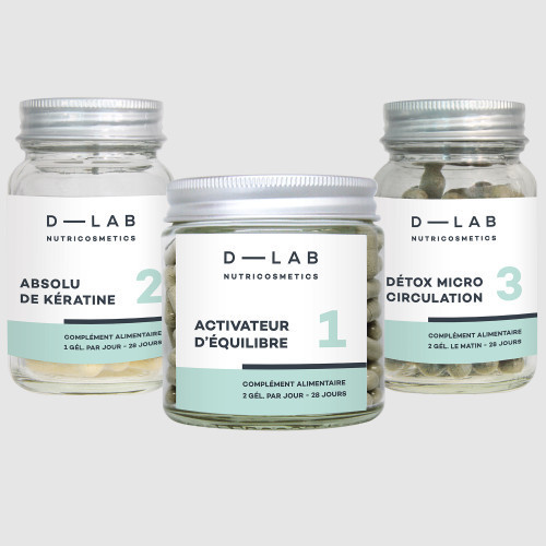 D-LAB Nutricosmetics Masse-Capillaire Toidulisandite programm juuste väljalangemise ennetamiseks 1 Kuu