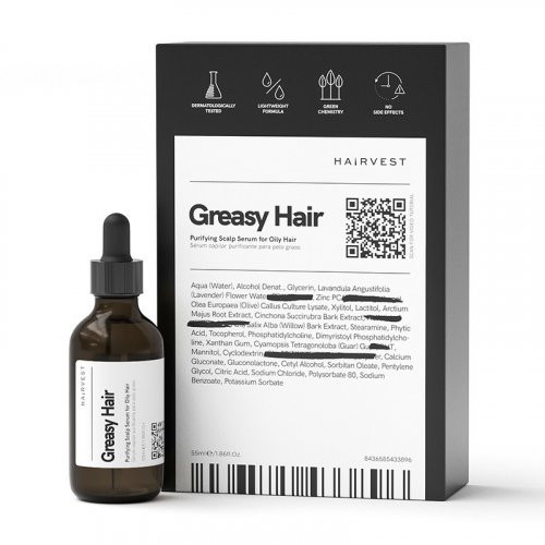 HAIRVEST Greasy Hair Purifying Scalp Serum For Oily Hair Puhastav peanaha seerum rasustele juustele 55ml