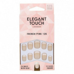 Elegant Touch French Pink 126 Square Nails Liimitavad, kunstküüned Seatud