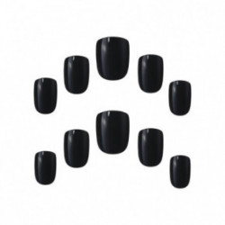 Elegant Touch Black Colour Nails- Square Kleepitavad kunstküüned Seatud