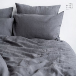 Linen Tales Dark Grey Linen Duvet Cover Set Voodipesu komplekt 200x200 50x70*2
